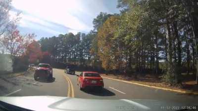 Corolla driver pushes me into oncoming lane (NSFW language)