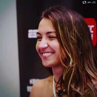UFC fighter Amanda Ribas being cute