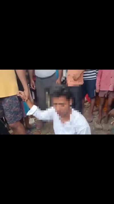 In Ghughuli, Maharajganj, Uttar pradesh India, A group of villagers assault a Christian pastor suspecting him of engaging in religious conversion.