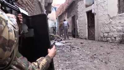 Images from the clashes between the Turkish Armed Forces and the PKK. At the end of the conflict, a group of PKK members was surrounded and surrendered. Hendek Operation Diyarbakir / Sur