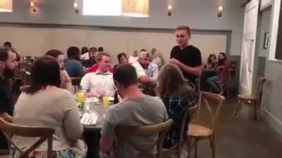 Proposal with extra tea in front of her family