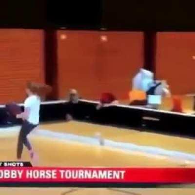 ... to do equestrian using a hobby horse.