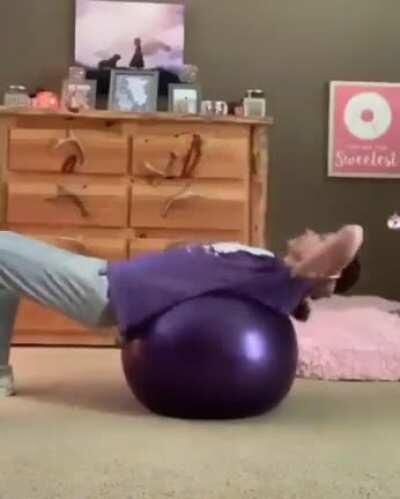 It's sometimes great to have a helping hand while exercising... Sometimes not