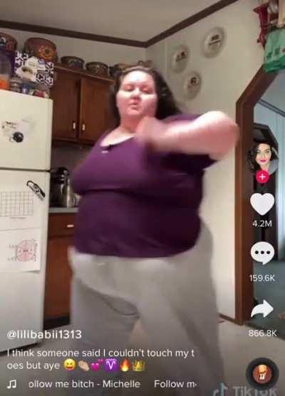 She didn’t touch her toes tho