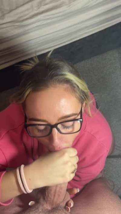 Blonde baby Cum Slut taking Load