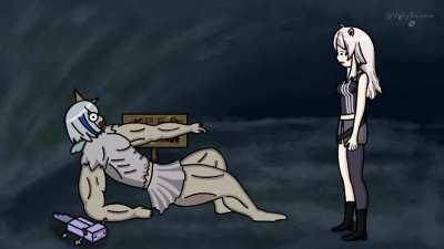 Kanata after getting the blue axolotl