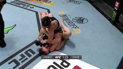 Mackenzie Dern, takes down Nina Ansaroff, and gradually works up to an armbar.