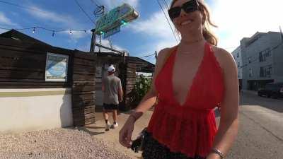 I got completely caught with my tits out leaving the bar