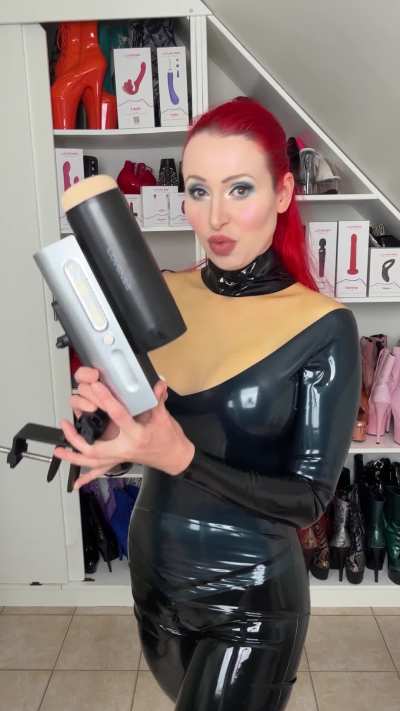 Shiny suit, shiny new toy. The Lovense Solace Pro is ready for action! Are you? ⚡️😉