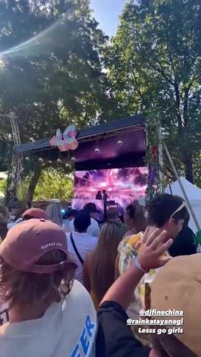 Thomasin with Stephanie Chin and her friends enjoying an outdoor concert and movie