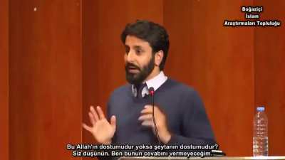 “Hamza Tzortzis’ in, hakkinda 5816’dan sorusturma açilmasina neden olan, Türkiye Cumhuriyeti’nin ilk villarinda vapilan islam aleyhtari uygulamalari anlattigi konugmasl. (Bogazici Üniversitesi, 2019)”