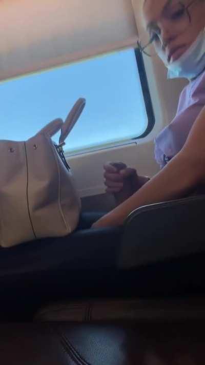 Jerking on public train!