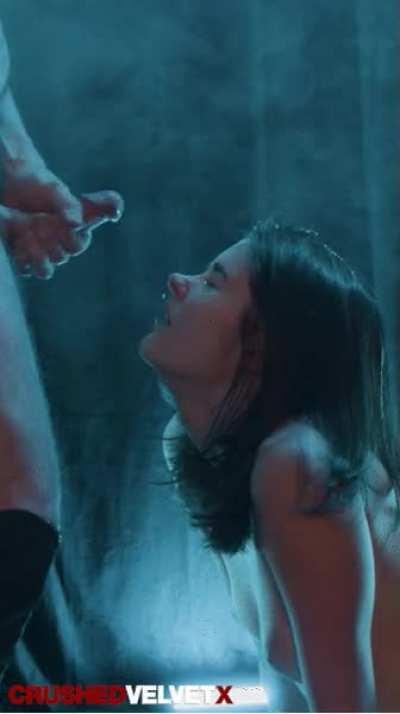 Getting cum all over my hair and face