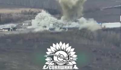 Ukrainian MiG-29 fighter jet using French AASM HAMMER guided bombs destroys Russian positions. Bryansk Oblast, Russia.