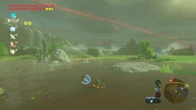 Not sure if this has already been discovered, but if you blow yourself up at the right moment before drowning in mud, link will start to spin fast