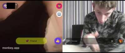 Omegle girl puts on a show for huge cock