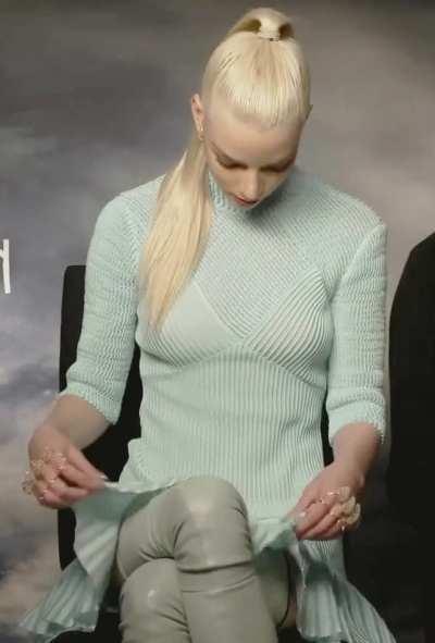 Anya Taylor-Joy gives you, the interviewer, a little peek. How would you react?