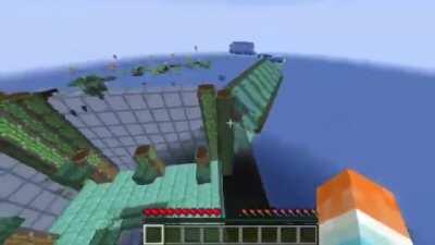 Aquatic theme parkour, 1st try definitely