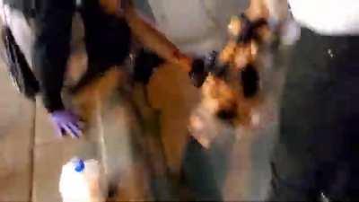 Riot- dude slices leg