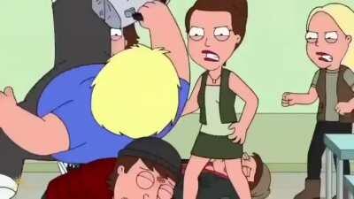 Meg and Chris fight the whole school, but it's a Yakuza 0 long fight