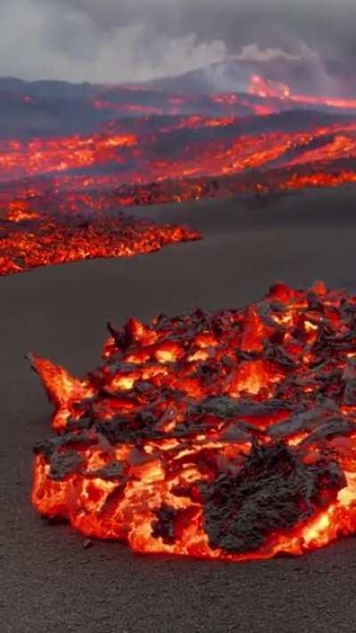 Lava flow on La Palma island