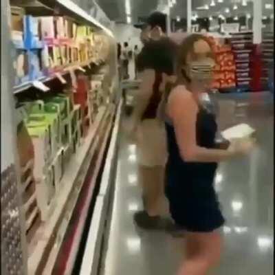 Woman coughing on man at Costco (San Jose, CA)