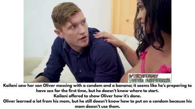 Kailani helps her nervous son prepare for sex and she does it raw