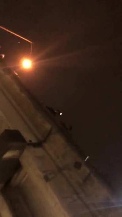 A protester got shot in the head last night with a rubber bullet and was knocked unconscious, other protesters try to help. If anyone knows how he is doing please let me know.