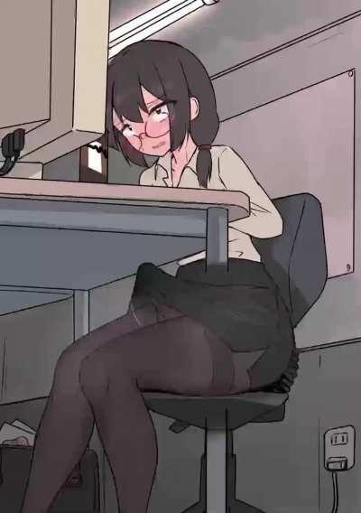 She getting freaky in office 