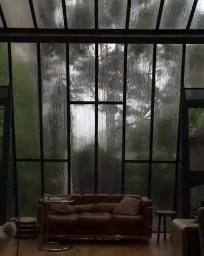 This Sunroom On A Rainy Day