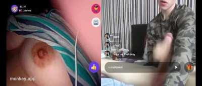 Omegle Asian girl helps big dick cum