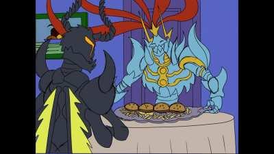 Steamed hams, but it's Ravana and Susano