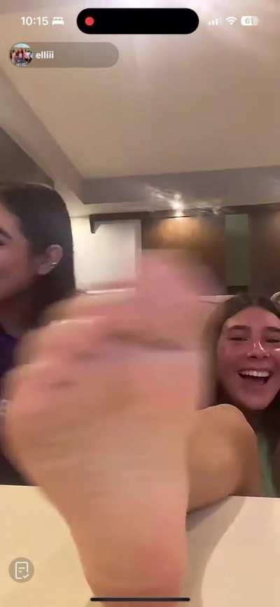 Girl shows her feet on TikTok