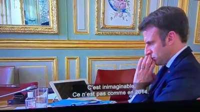 Pretty incredible footage of Macron talking to Zelensky on the morning of the invasion, when the reality of the full-scale Russian assault on Ukraine was becoming clear