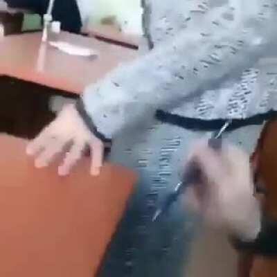 What Russian students do to the teacher during a lecture