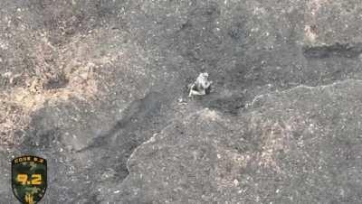 A wounded Russian soldier shoots himself in the head unable to withstand a psychological Ukrainian drone attack