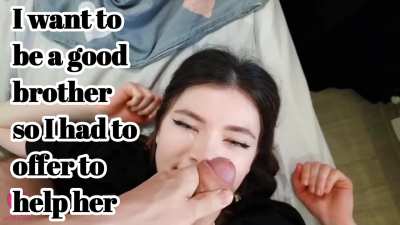 Cum on sister's face 
