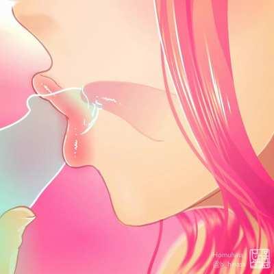 Licking him real good