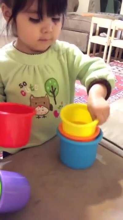 This kid's smile after she solved the puzzle