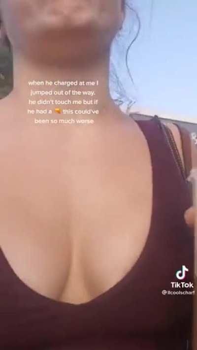 Drunk man follows a woman around and warn her that she 