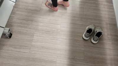 Since everyone loved the first one here's another of my feet in public trying on shoes!!!