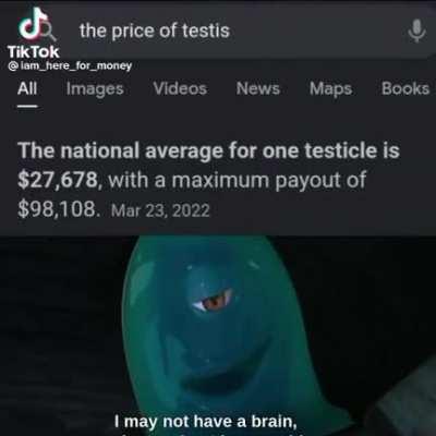 Invest in buying a testicle