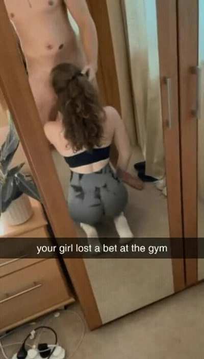 Your GF had a lot of faith in you took a bet that you could bench more than your bully and your bully bet the other way around. If your GF won he would stop bullying you but if he won she would have to blow him. It's all your fault you wimp you let her do