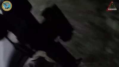 During the operation to liberate Kupyansk-Uzlovoy, one of the assault groups of the KRAKEN special forces met an enemy platoon on its way. After close contact, the enemy group was broken down and retreated with losses, leaving behind many trophies