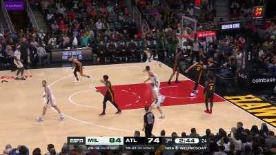 [highlight] jrue holidays shoots it straight over the backboard