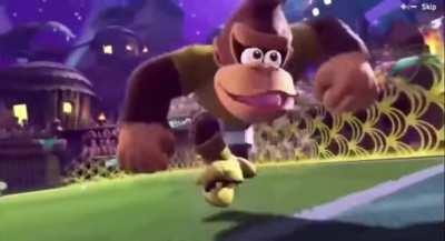 Donkey Kong after landing his third spike of the game (it never gets old)