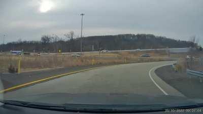 At an already awful merge my man decides to up the ante