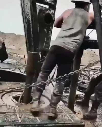 This oil drill requires immense precision