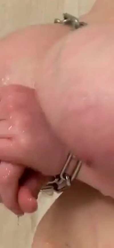 Huge chained up tits