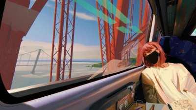 This train sequence I painted and animated